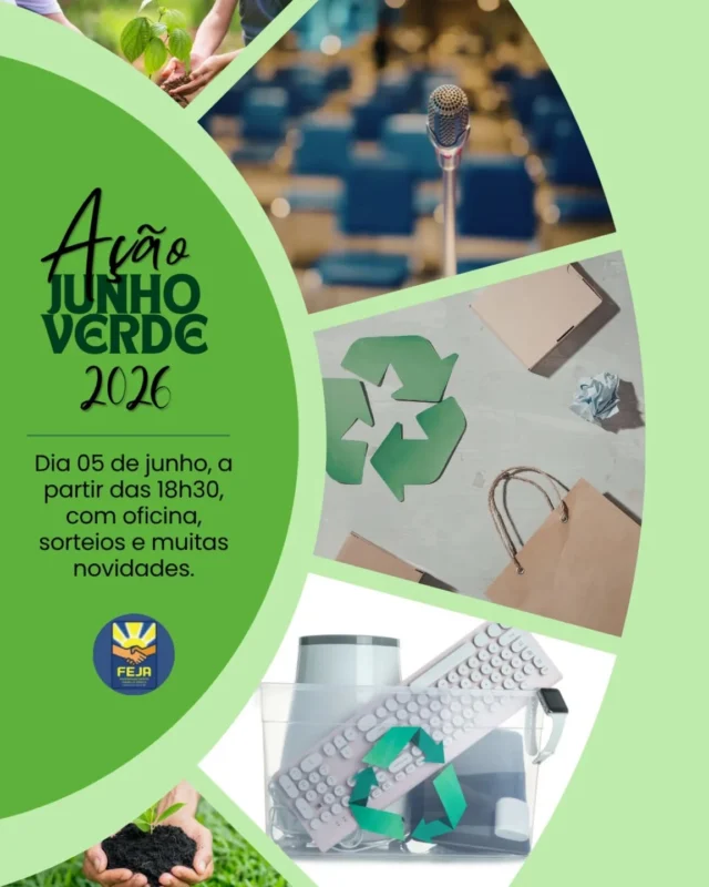 💥 SALVE ESSA DATA: 05 de junho!
Comemoraremos o Dia Mundial do Meio Ambiente com palestra, sorteios, brindes, oficina para as crianças e recolhimento de material pra reciclar. ♻️
Marque na agenda e esteja conosco nessa noite festiva! 💚 🌳